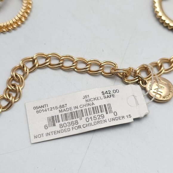 Jones New York Gold Tone Link Circle Long Necklace MSRP $42 Nickel Safe - Picture 6 of 7